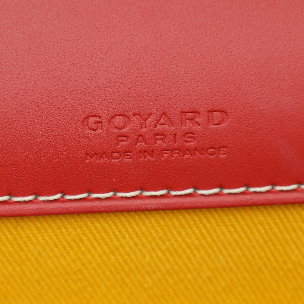 Goyard Red Goyardine Monte Carlo Bois Clutch With Strap