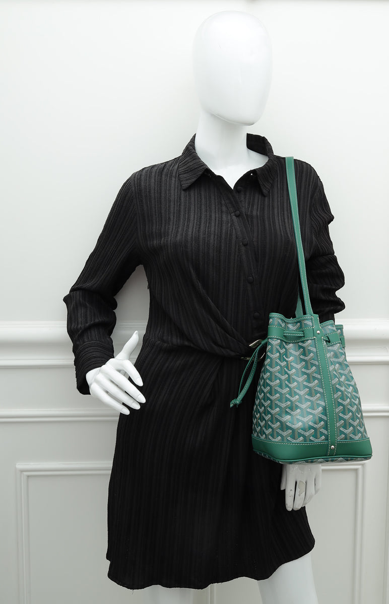 Goyard Green Goyardine Petit Flot Bucket Bag