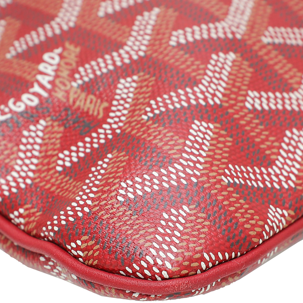 Goyard Red Goyardine Senat GM Pouch