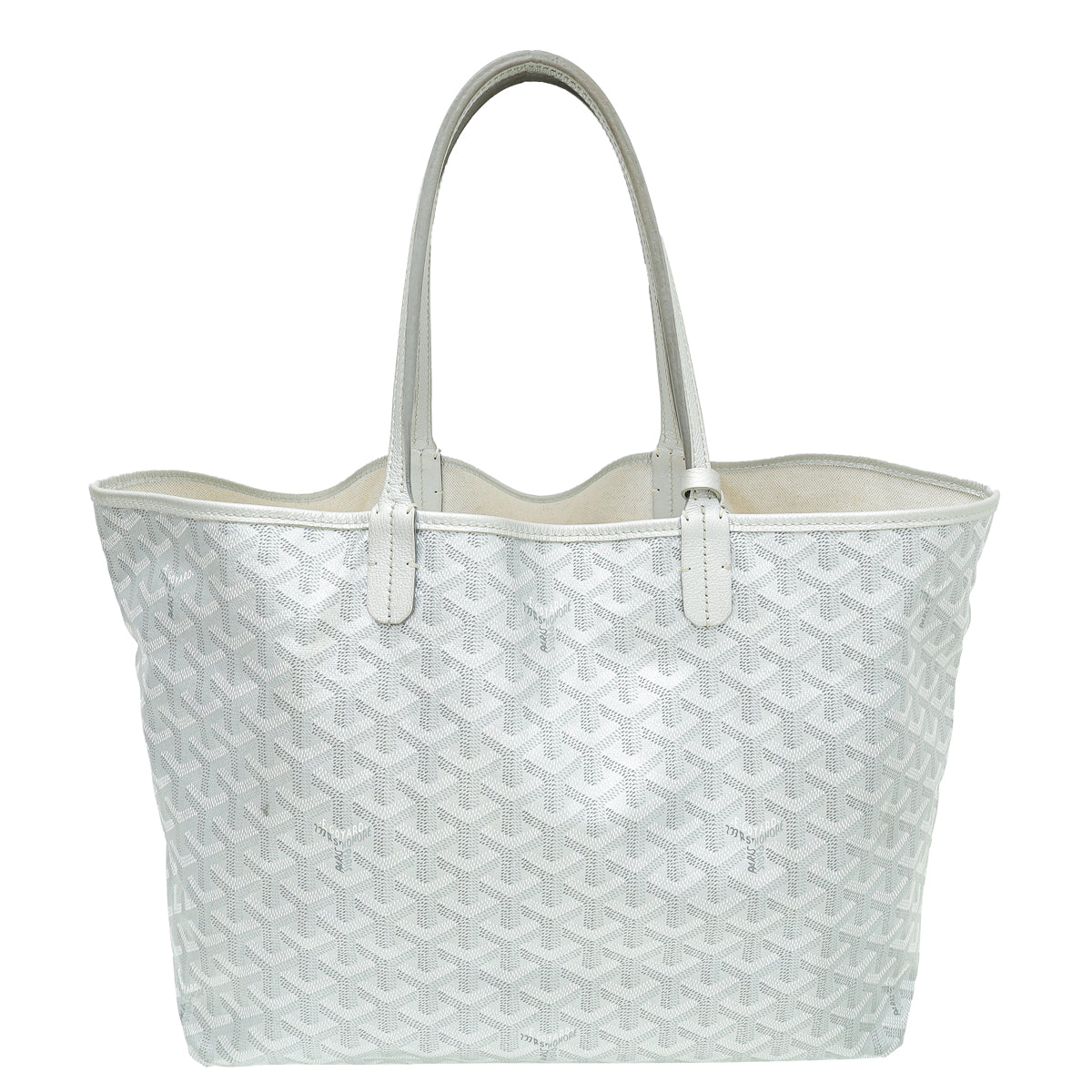 Goyard Metallic Silver Goyardine Saint Louis PM Bag