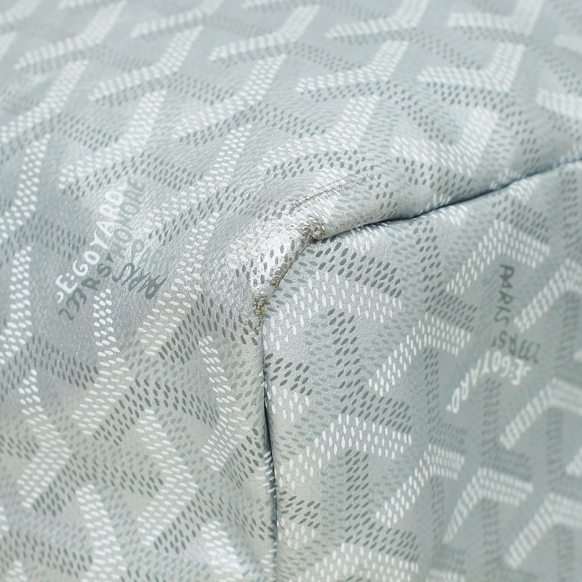 Goyard Metallic Silver Goyardine Saint Louis PM Bag