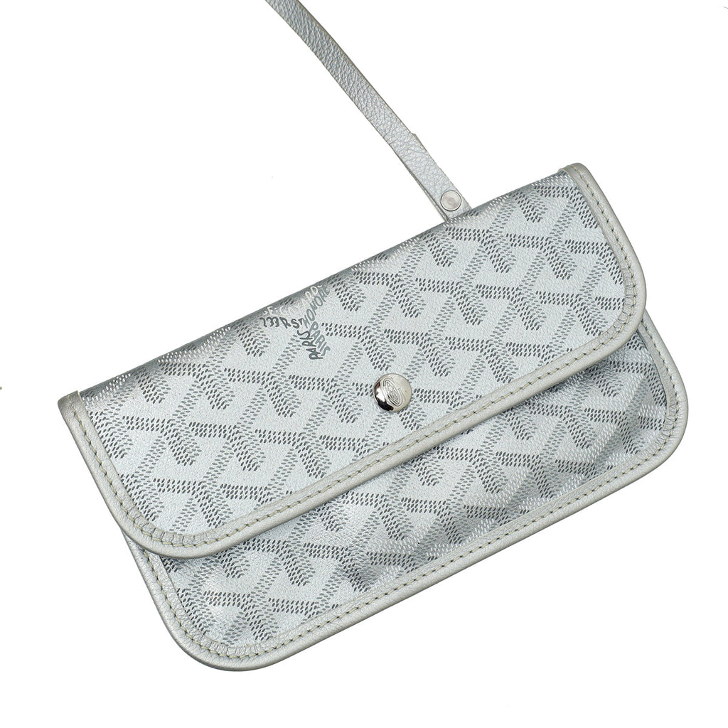 Goyard Metallic Silver Goyardine Saint Louis PM Bag
