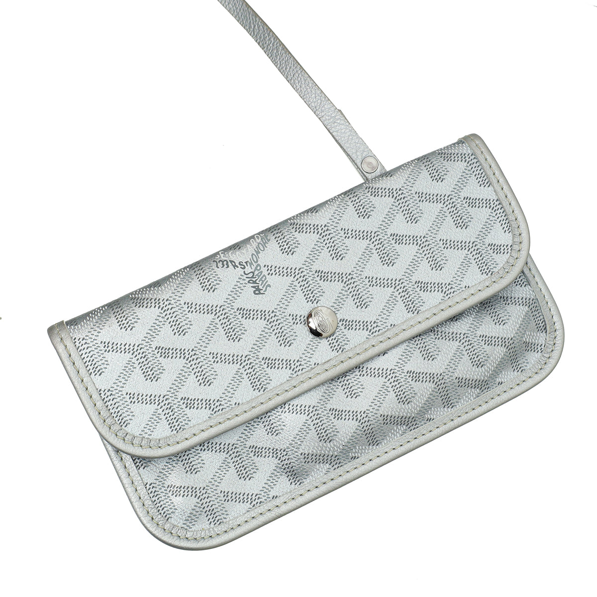 Goyard Metallic Silver Goyardine Saint Louis PM Bag