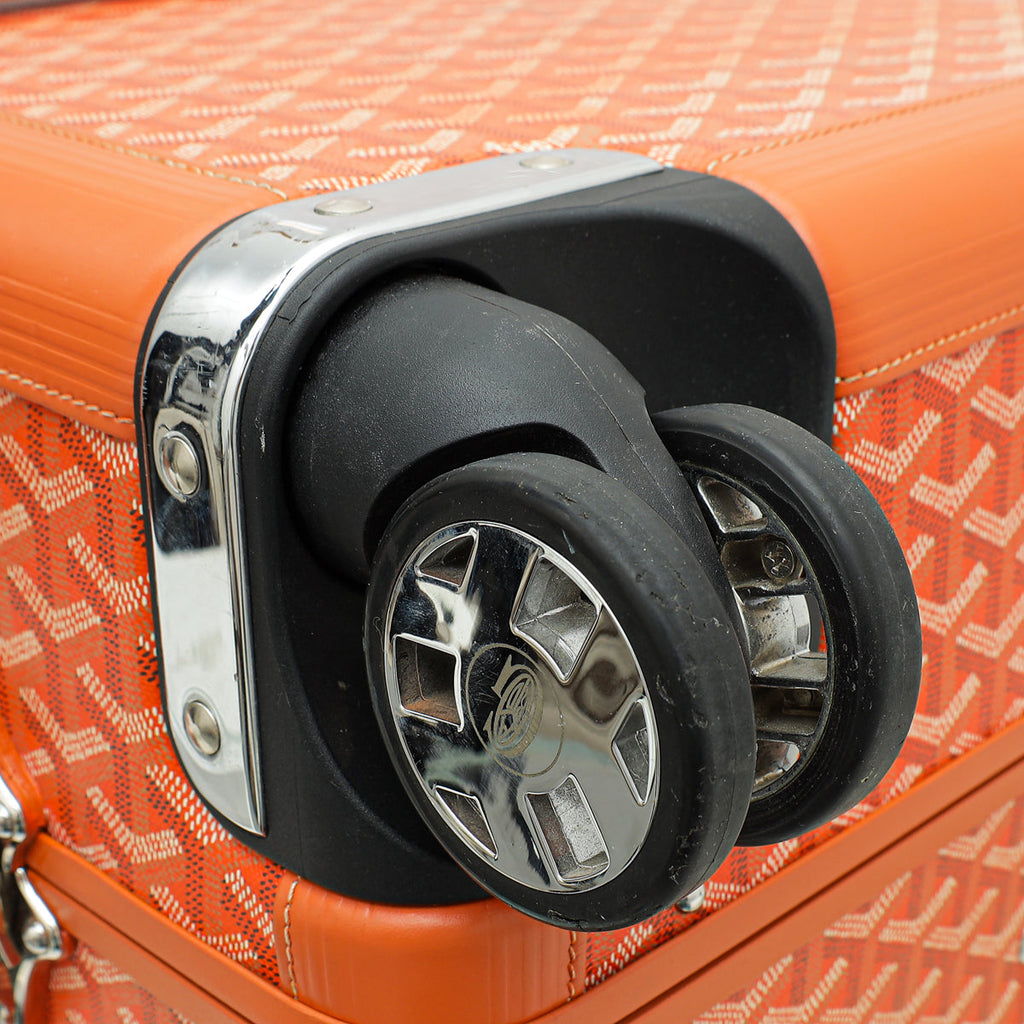 Goyard Orange Goyardine Bourget PM Trolley Case