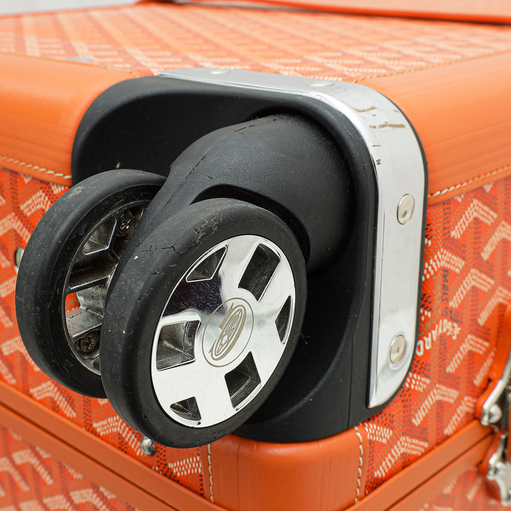 Goyard Orange Goyardine Bourget PM Trolley Case