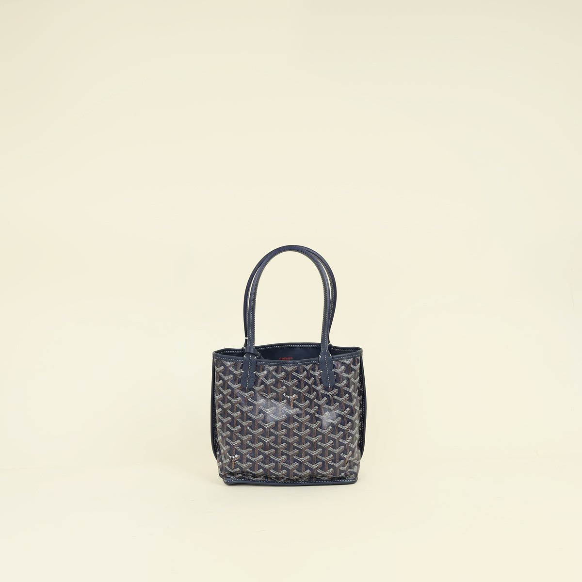 Goyard Navy Reversible w/"Hulot the Dog & Butterfly" Print Mini Anjou Bag