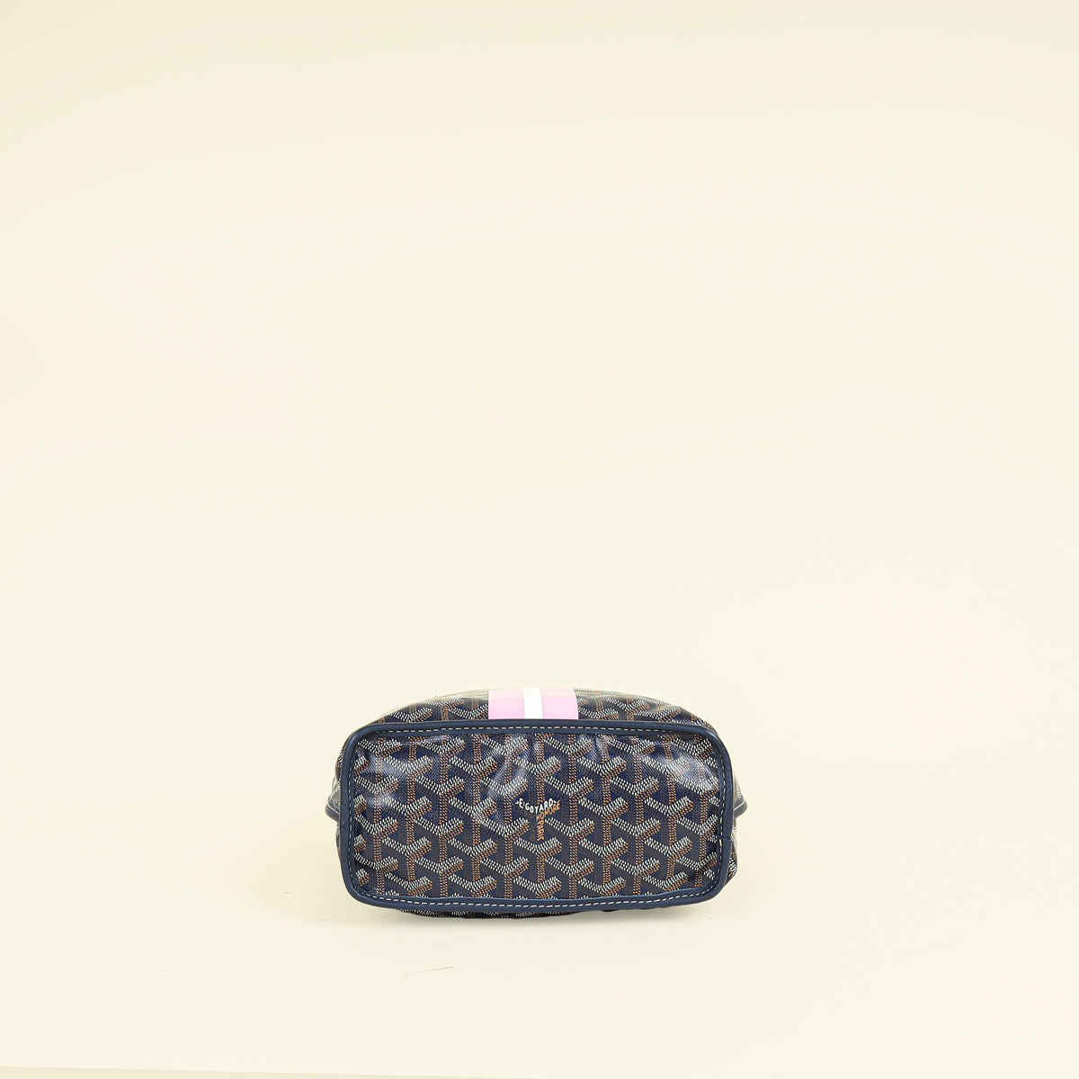 Goyard Navy Reversible w/"Hulot the Dog & Butterfly" Print Mini Anjou Bag