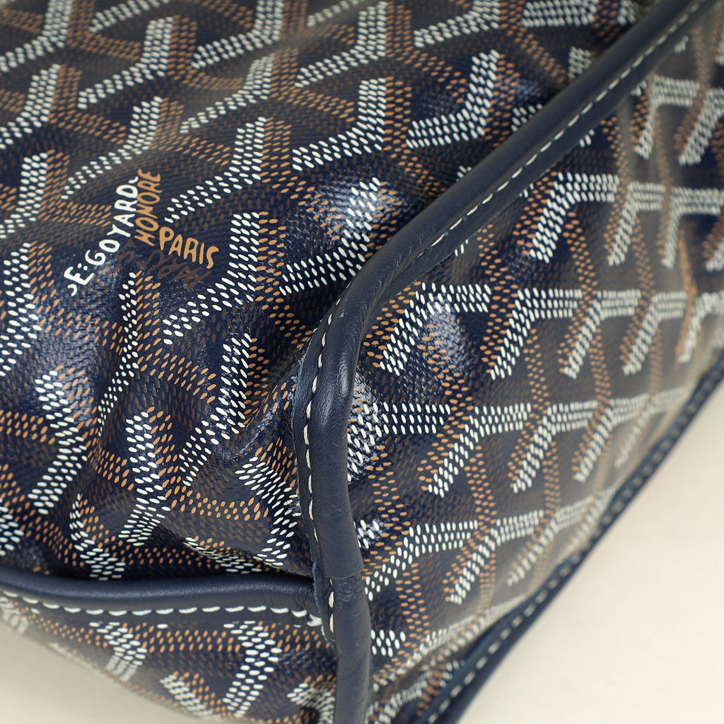 Goyard Navy Reversible w/"Hulot the Dog & Butterfly" Print Mini Anjou Bag