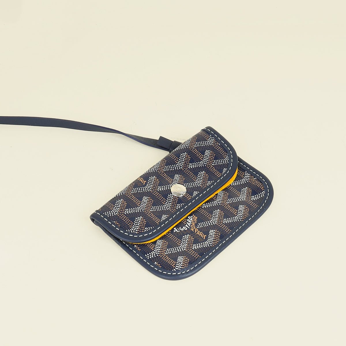 Goyard Navy Reversible w/"Hulot the Dog & Butterfly" Print Mini Anjou Bag