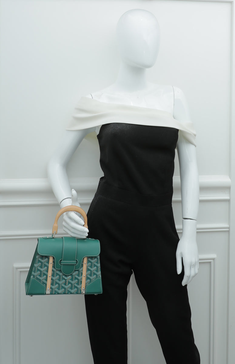Goyard Green Goyardine Saigon Structure Mini Bag