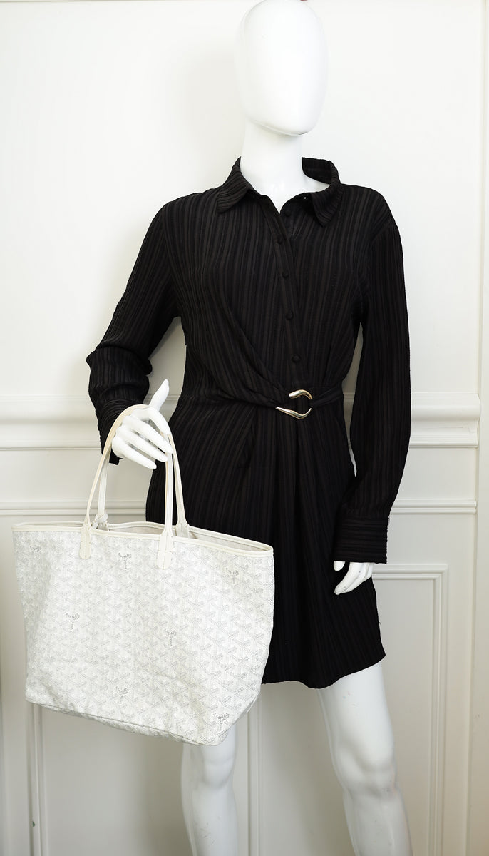 Goyard White Goyardine Saint Louis PM Bag