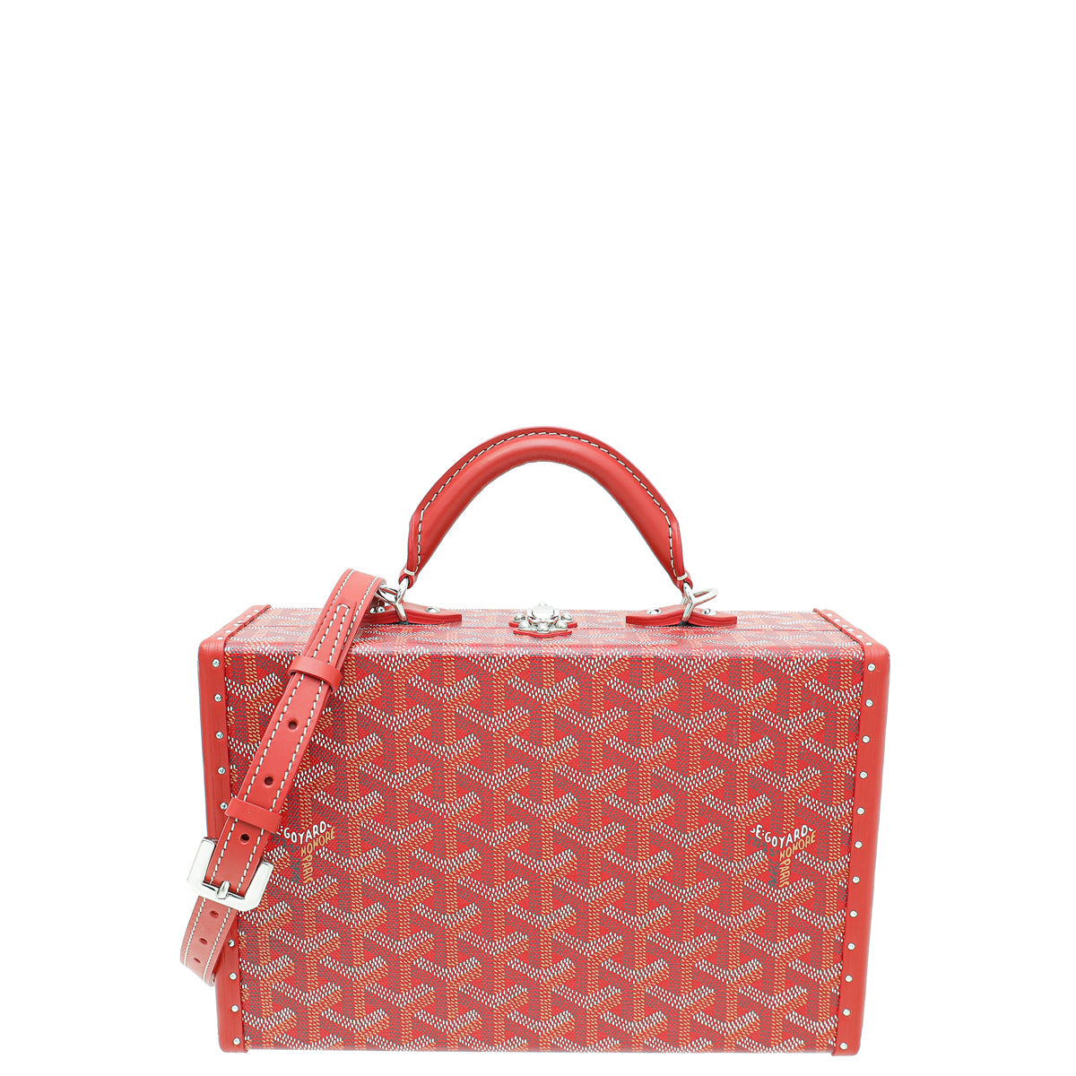 Goyard Red Goyardine Grand Hotel Trunk PM Bag