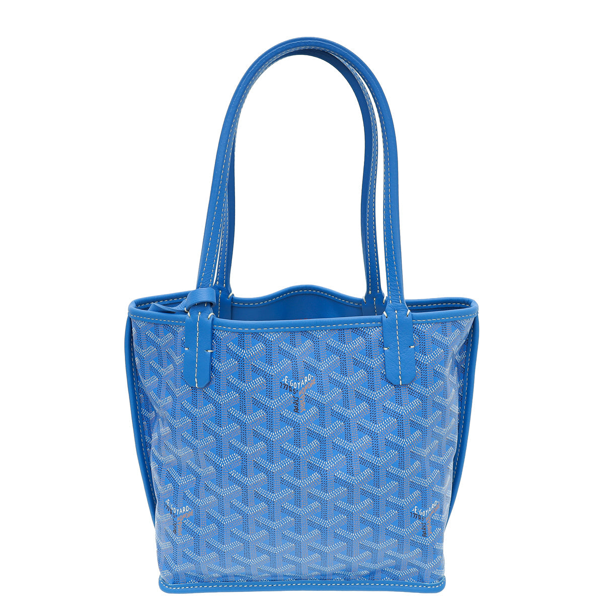 Goyard Blue Goyardine Reversible Anjou Mini Bag