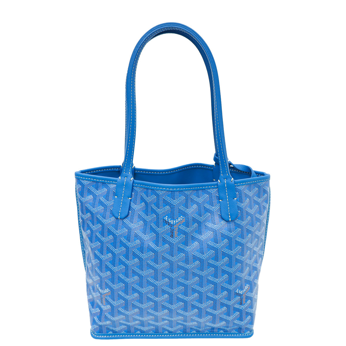 Goyard Blue Goyardine Reversible Anjou Mini Bag