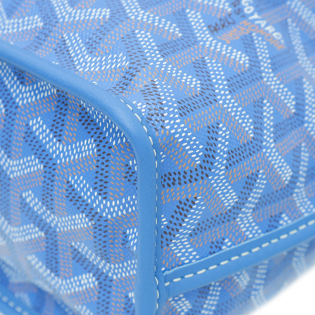 Goyard Blue Goyardine Reversible Anjou Mini Bag