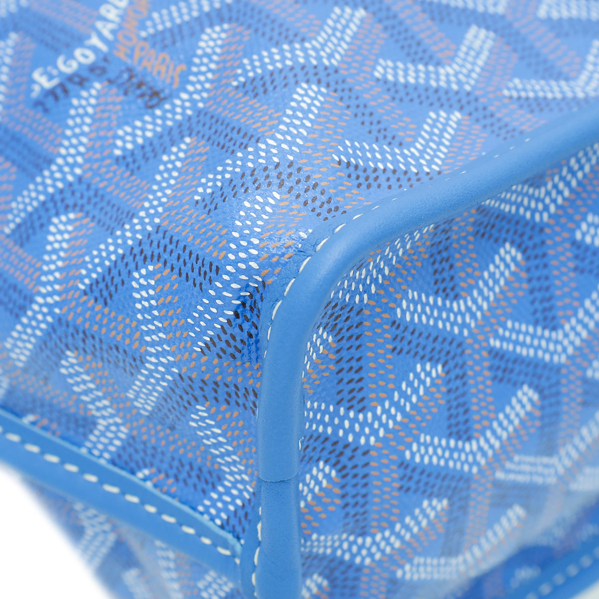 Goyard Blue Goyardine Reversible Anjou Mini Bag