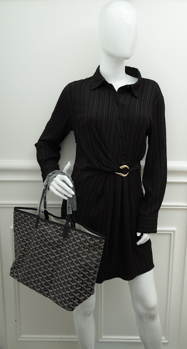 Goyard Black Goyardine Saint Louis PM Bag