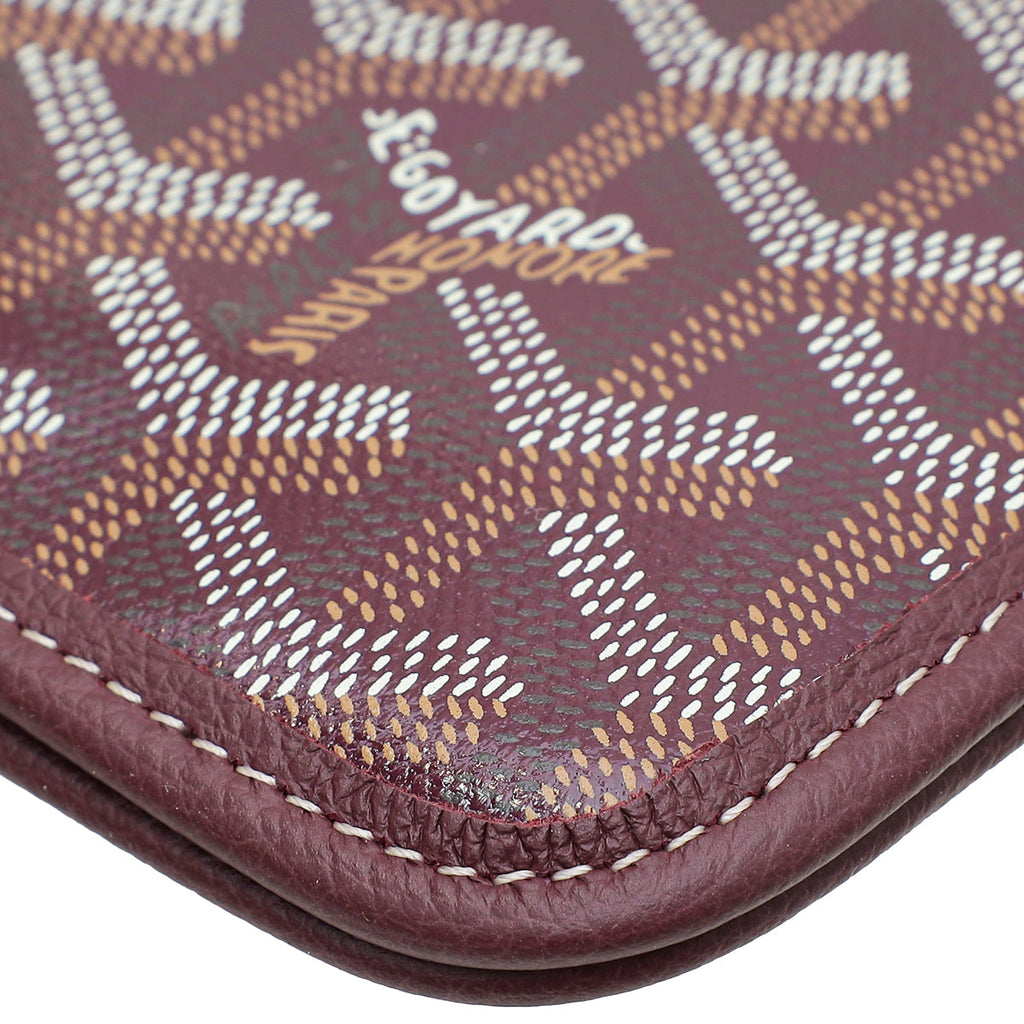 Goyard Burgundy Goyardine Plumet Wallet Clutch Bag