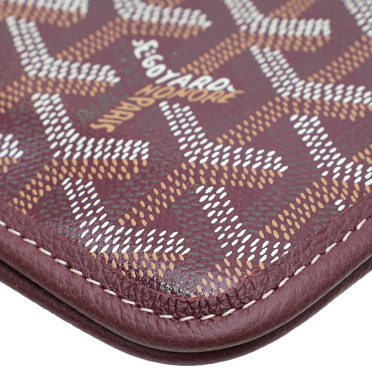 Goyard Burgundy Goyardine Plumet Wallet Clutch Bag
