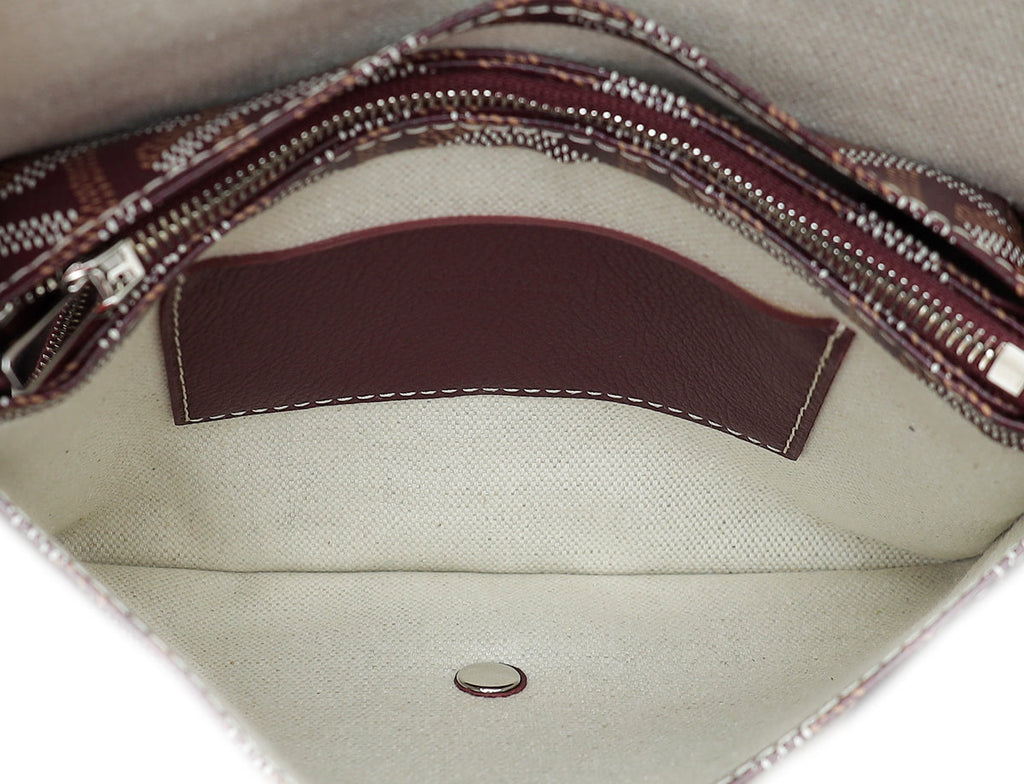 Goyard Burgundy Goyardine Plumet Wallet Clutch Bag
