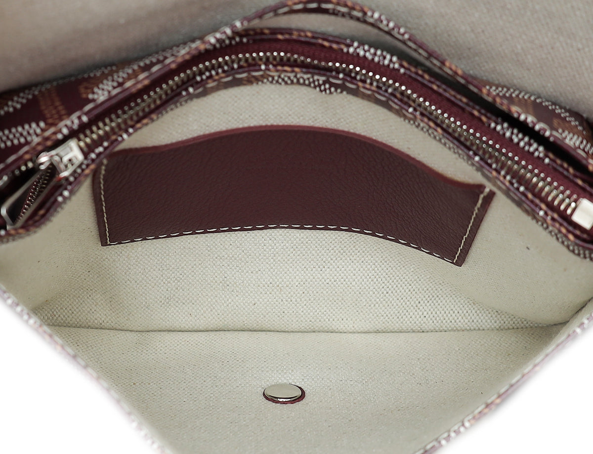 Goyard Burgundy Goyardine Plumet Wallet Clutch Bag