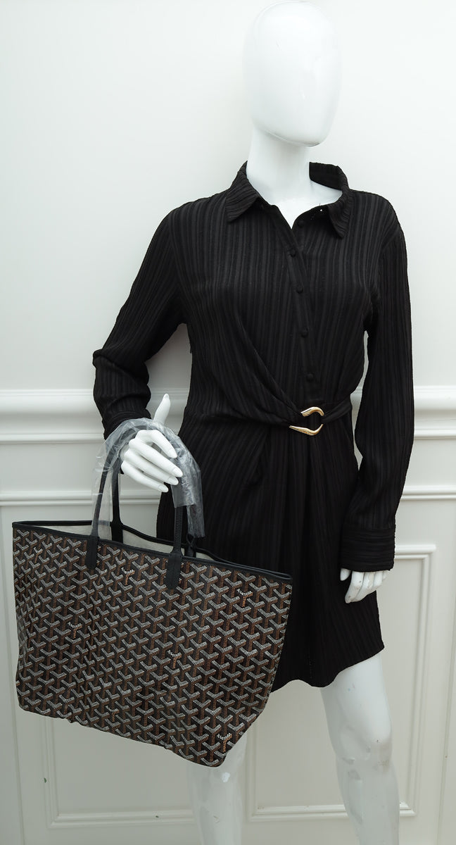 Goyard Black Goyardine Saint Louis PM Bag
