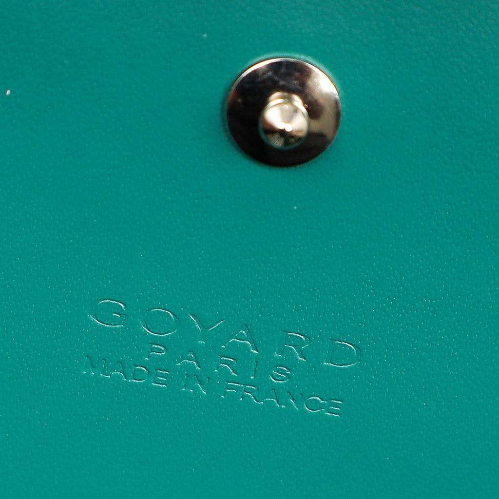 Goyard Green Goyardine Continental Wallet W/ Strap