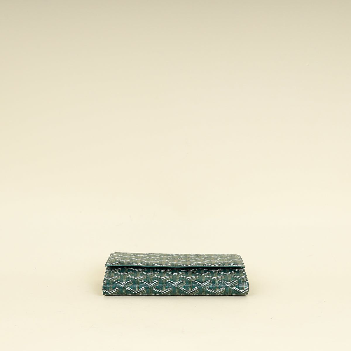 Goyard Green Goyardine Continental Wallet W/ Strap