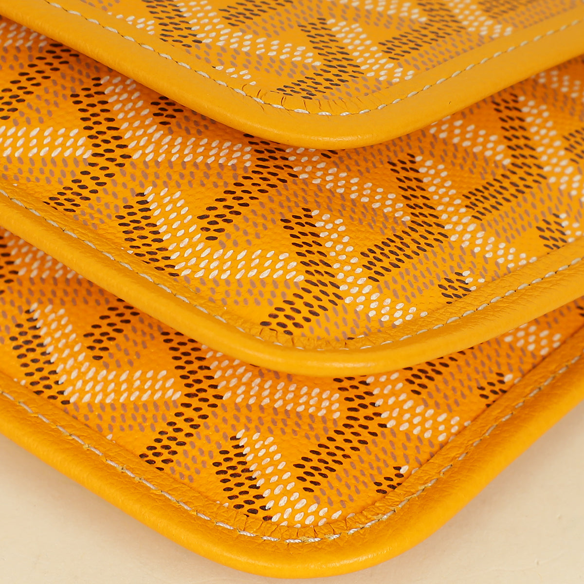 Goyard Yellow Goyardine Plumet Wallet Clutch Bag