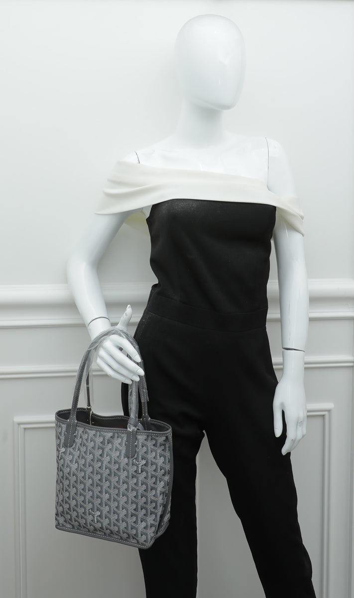 Goyard Grey Reversible Anjou Mini Bag