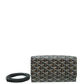 Goyard Black Varenne Continental Wallet w/Strap
