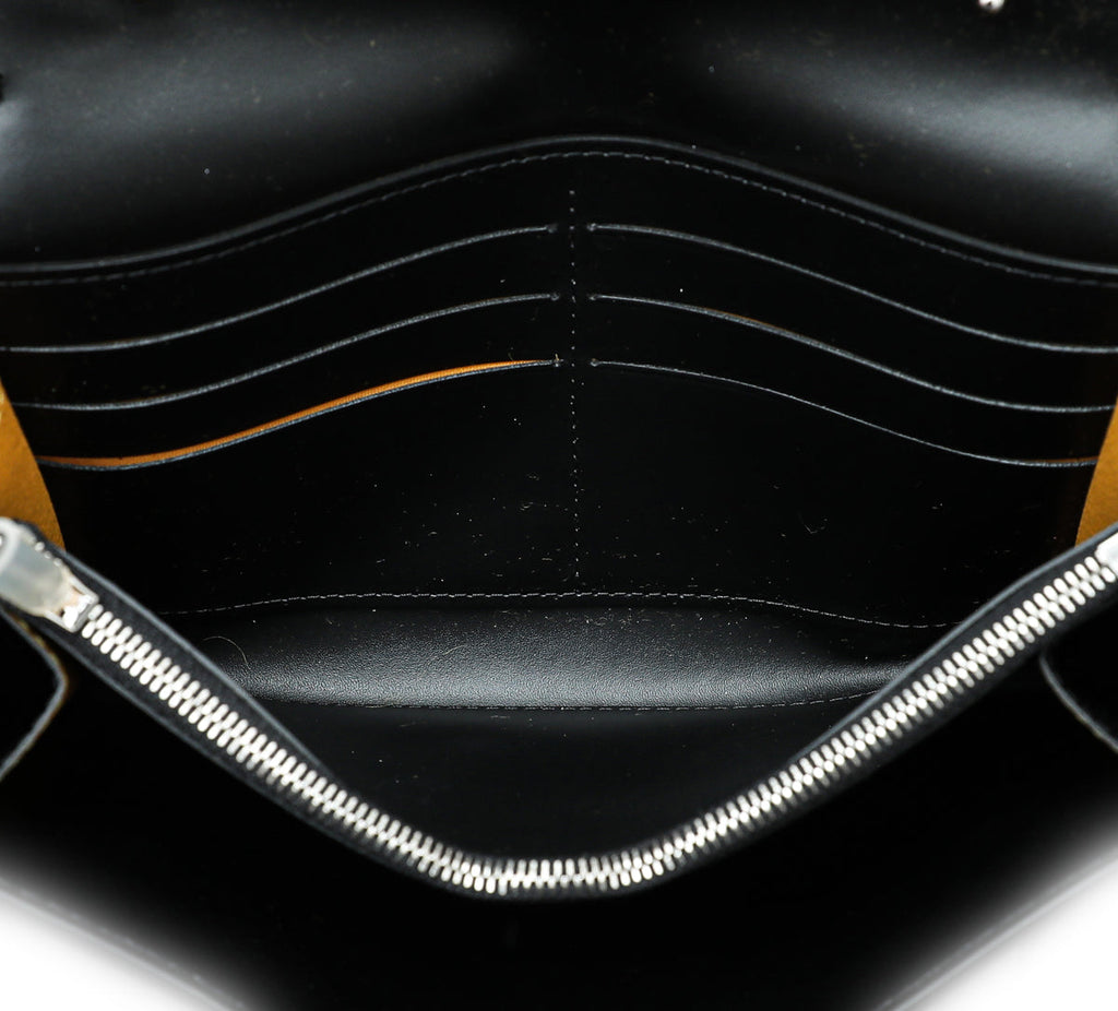 Goyard Black Varenne Continental Wallet w/Strap