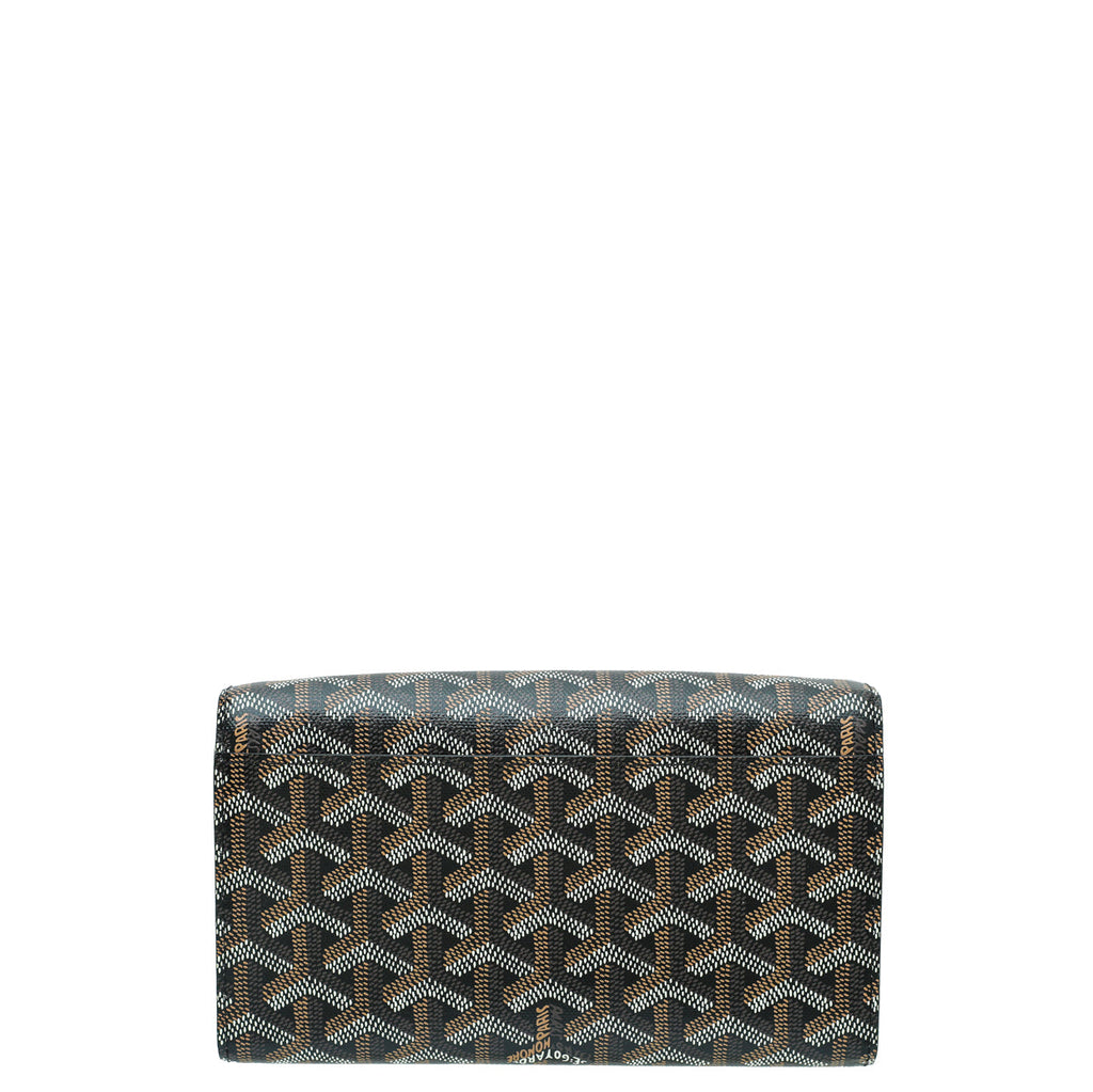 Goyard Black Varenne Continental Wallet w/Strap