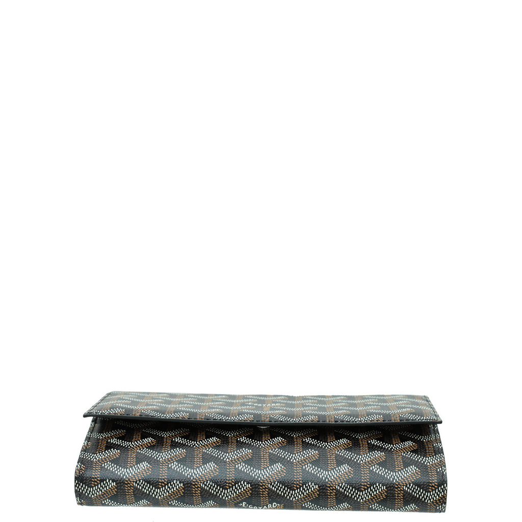 Goyard Black Varenne Continental Wallet w/Strap
