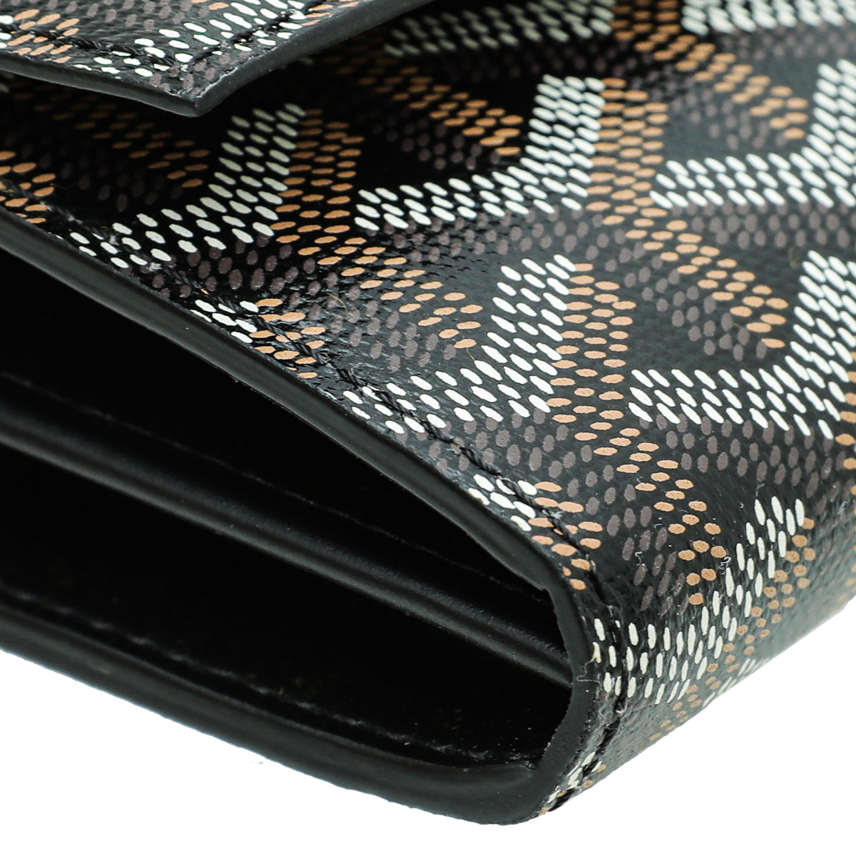 Goyard Black Varenne Continental Wallet w/Strap