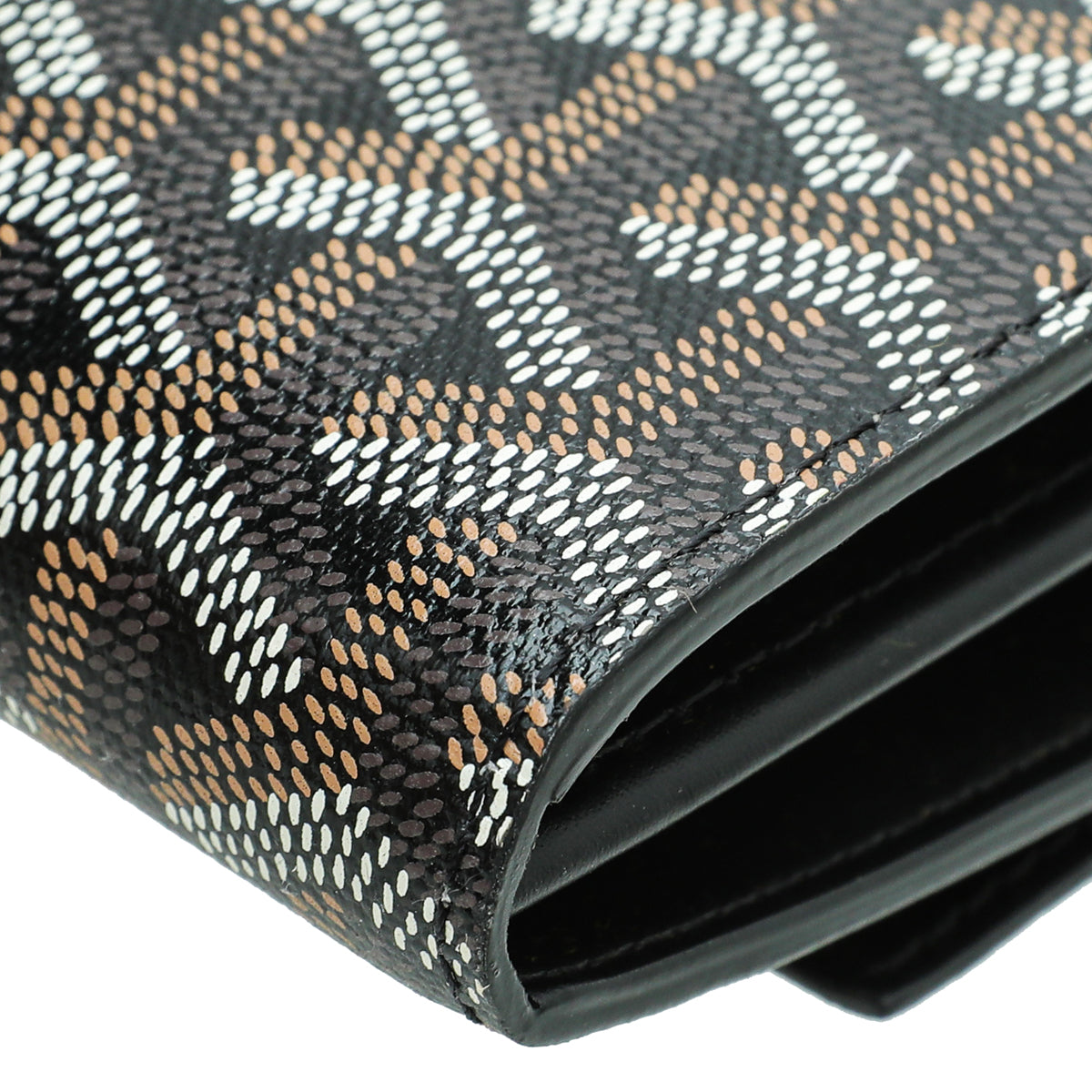 Goyard Black Varenne Continental Wallet w/Strap