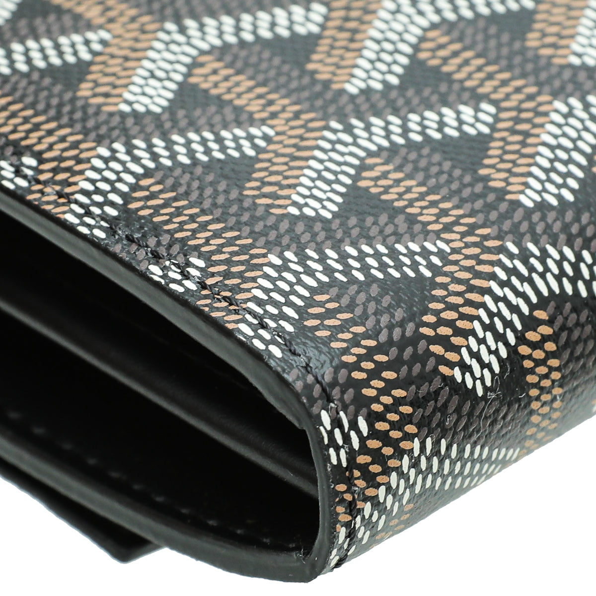 Goyard Black Varenne Continental Wallet w/Strap