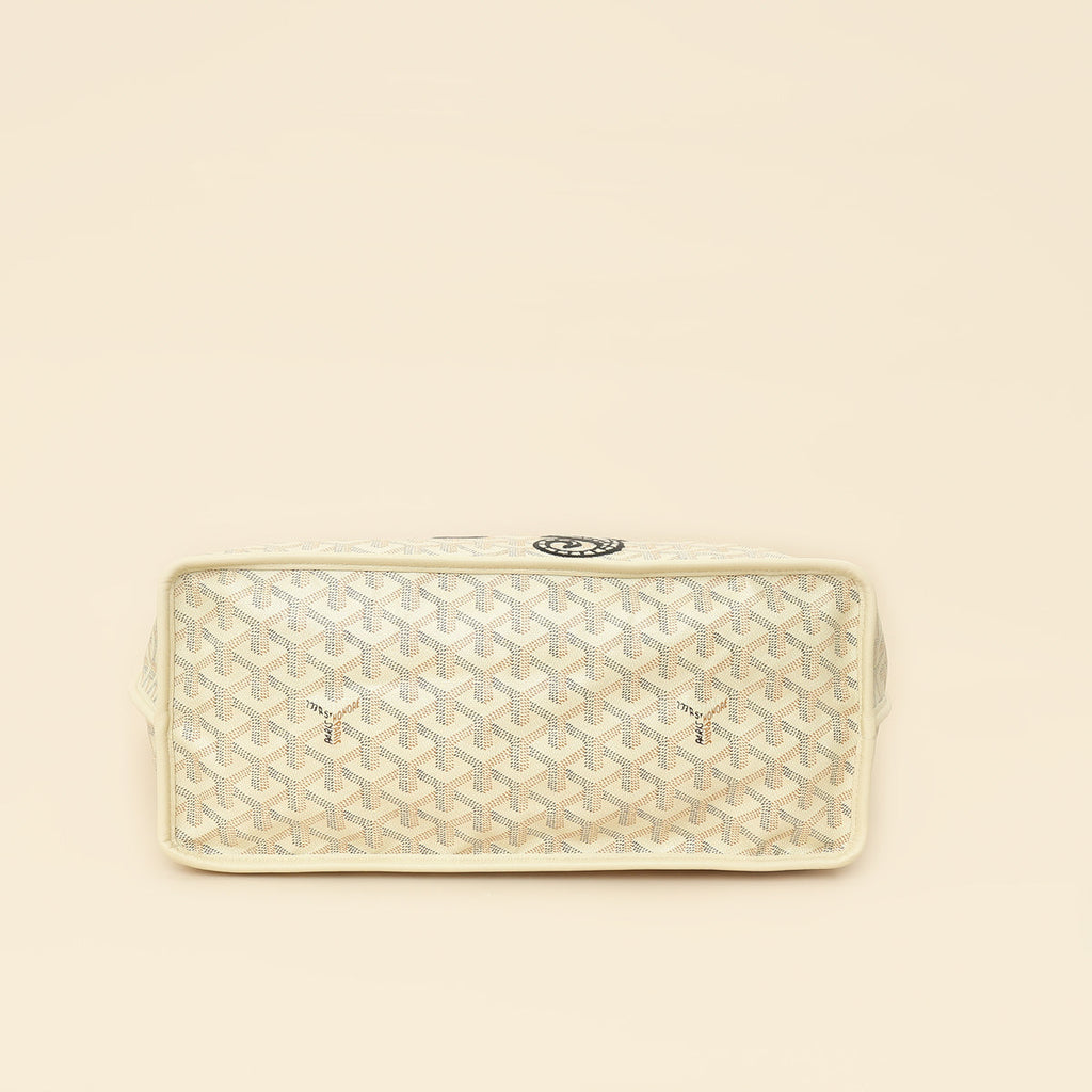 Goyardine Sand Ltd. Ed. Reversible Embroidered Seahorse Anjou PM Bag