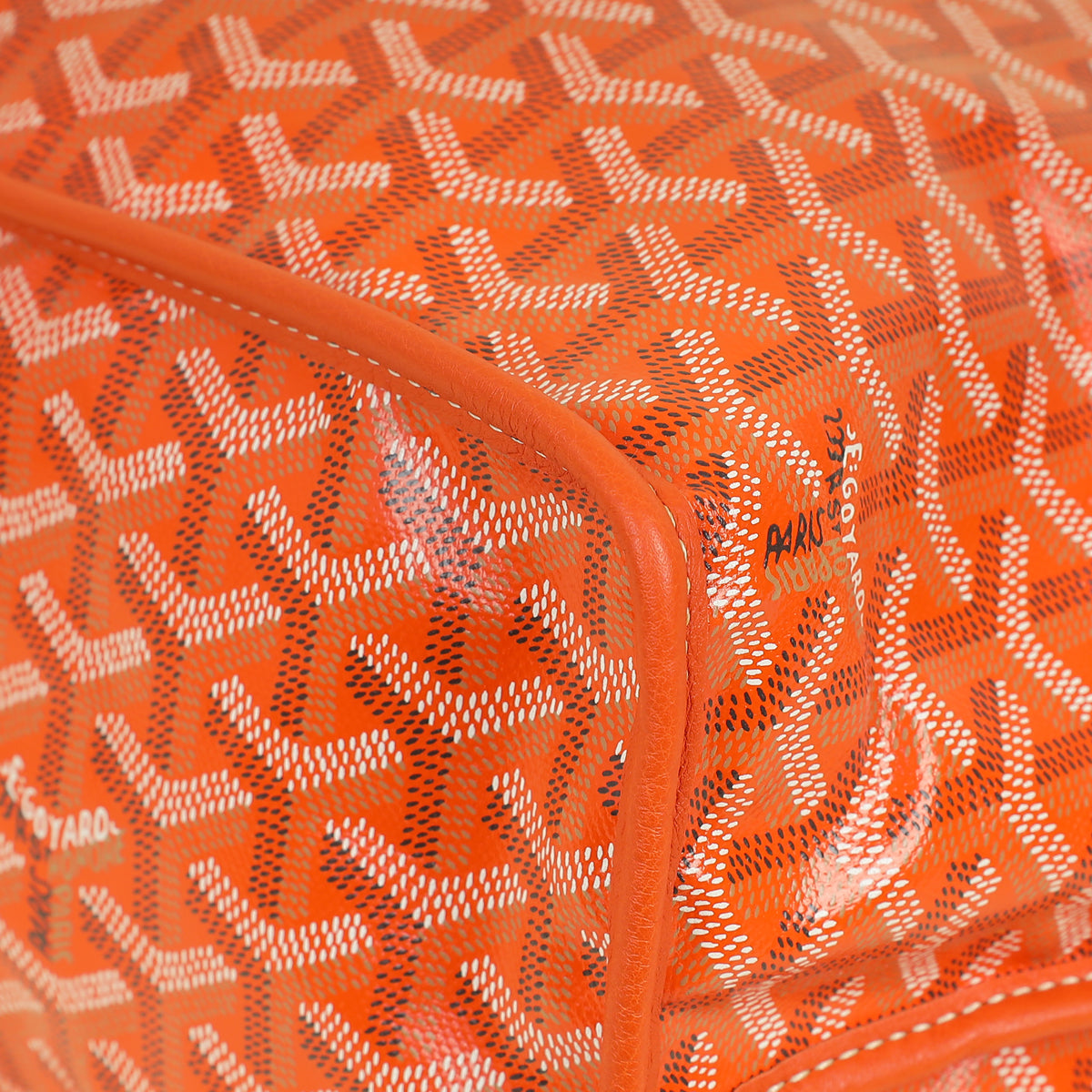 Goyard Orange Goyardine Anjou Reversible PM Bag