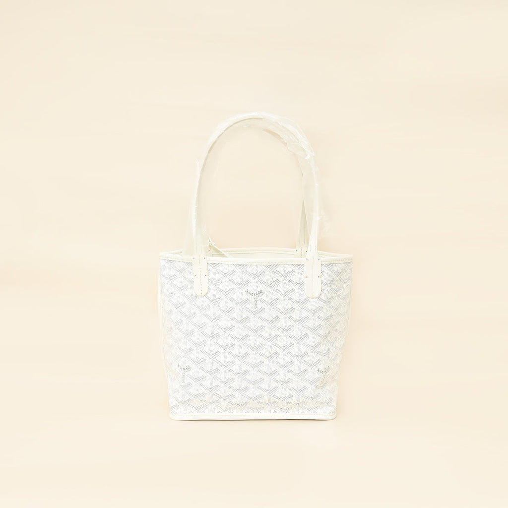 Goyard White Goyardine Mini Anjou Reversible Bag
