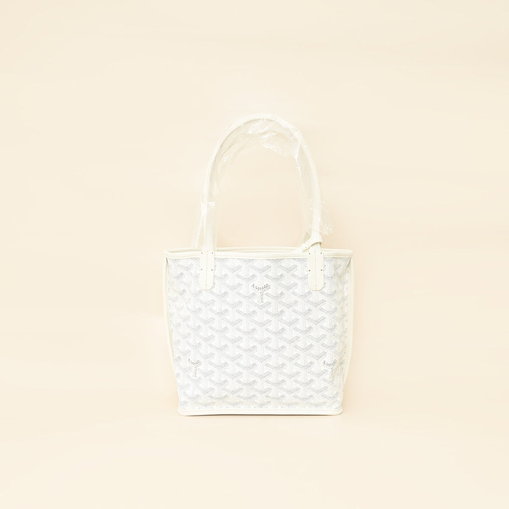 Goyard White Goyardine Mini Anjou Reversible Bag