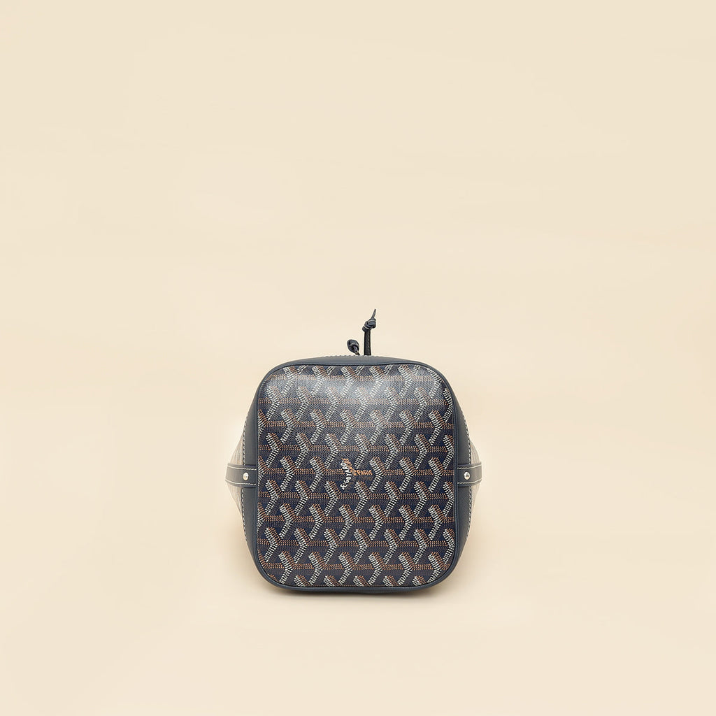 Goyard Navy Blue Goyardine Petit Flot Bucket Bag