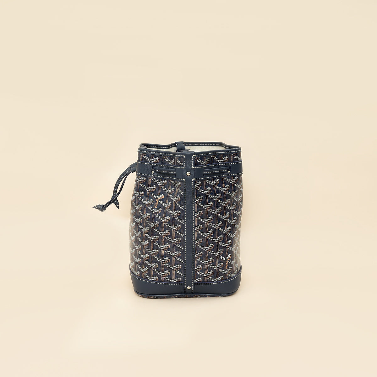 Goyard Navy Blue Goyardine Petit Flot Bucket Bag