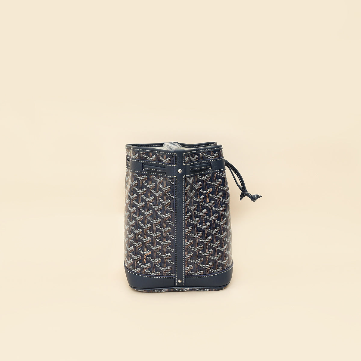 Goyard Navy Blue Goyardine Petit Flot Bucket Bag