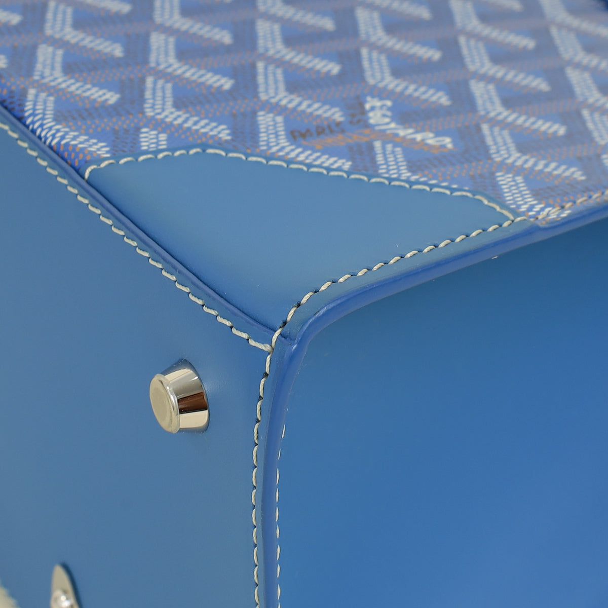 Goyard Blue Goyardine Saigon Structure PM Bag