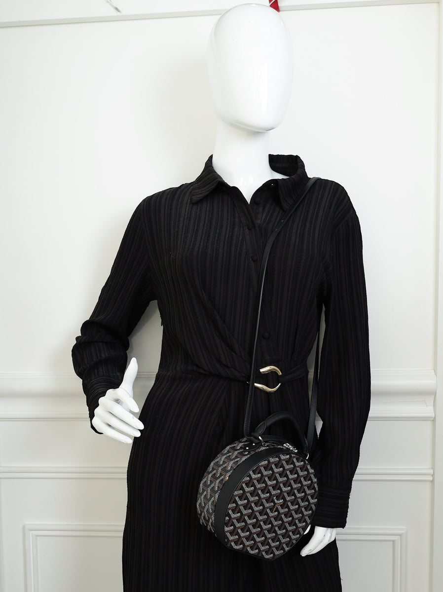 Goyard Black Goyardine The Alto Hatbox Trunk Bag