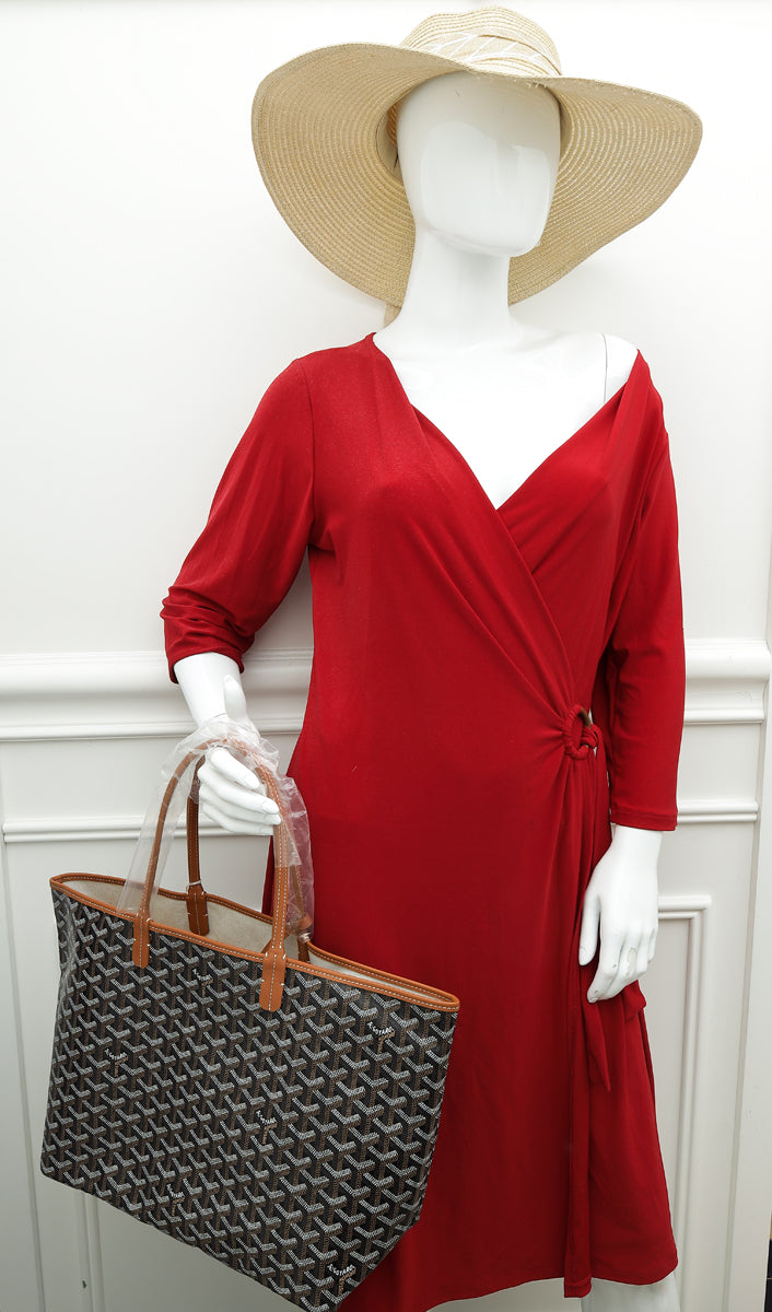 Goyard Brown Goyardine Saint Louis PM Bag