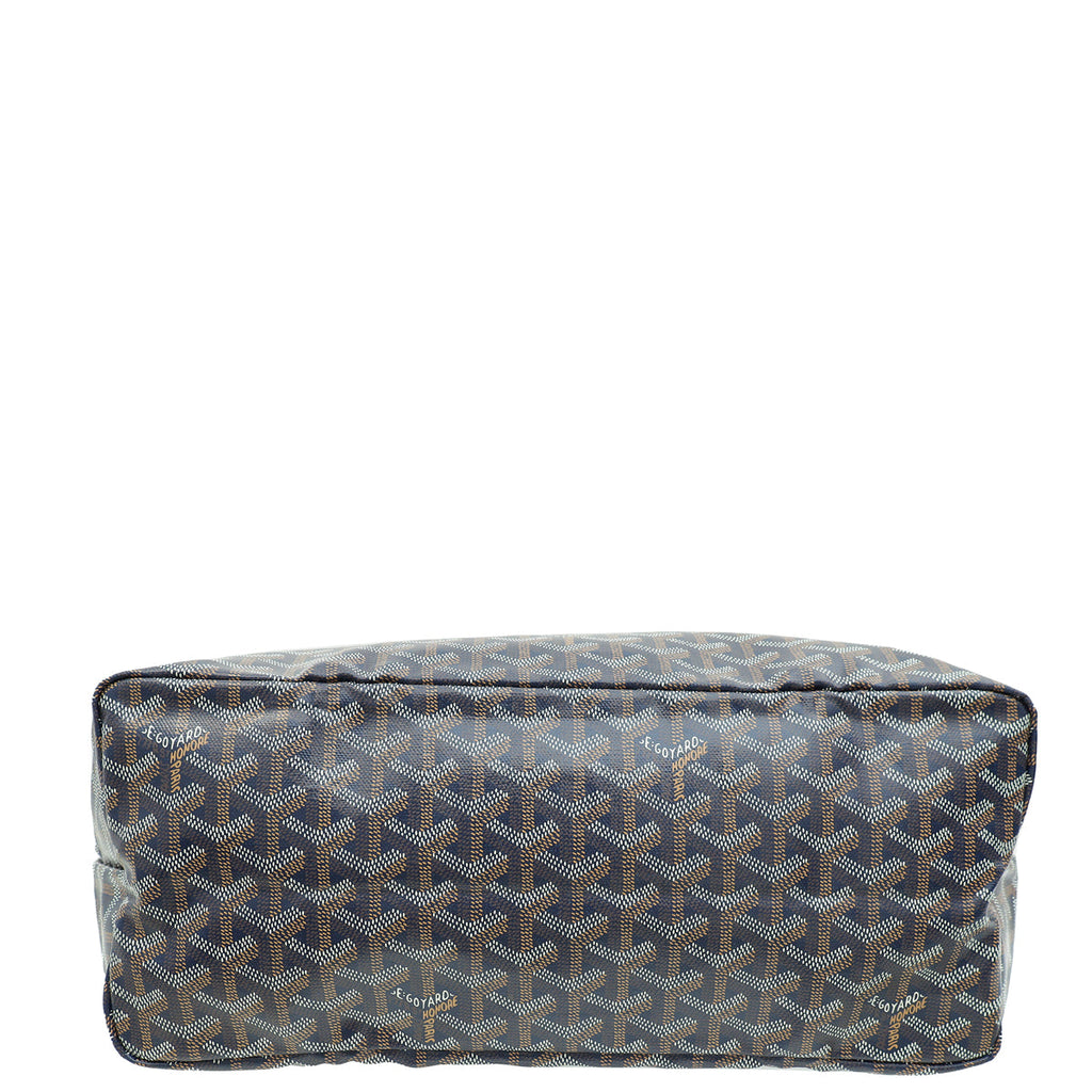 Goyard Navy Blue Goyardine Saint Louis PM Bag
