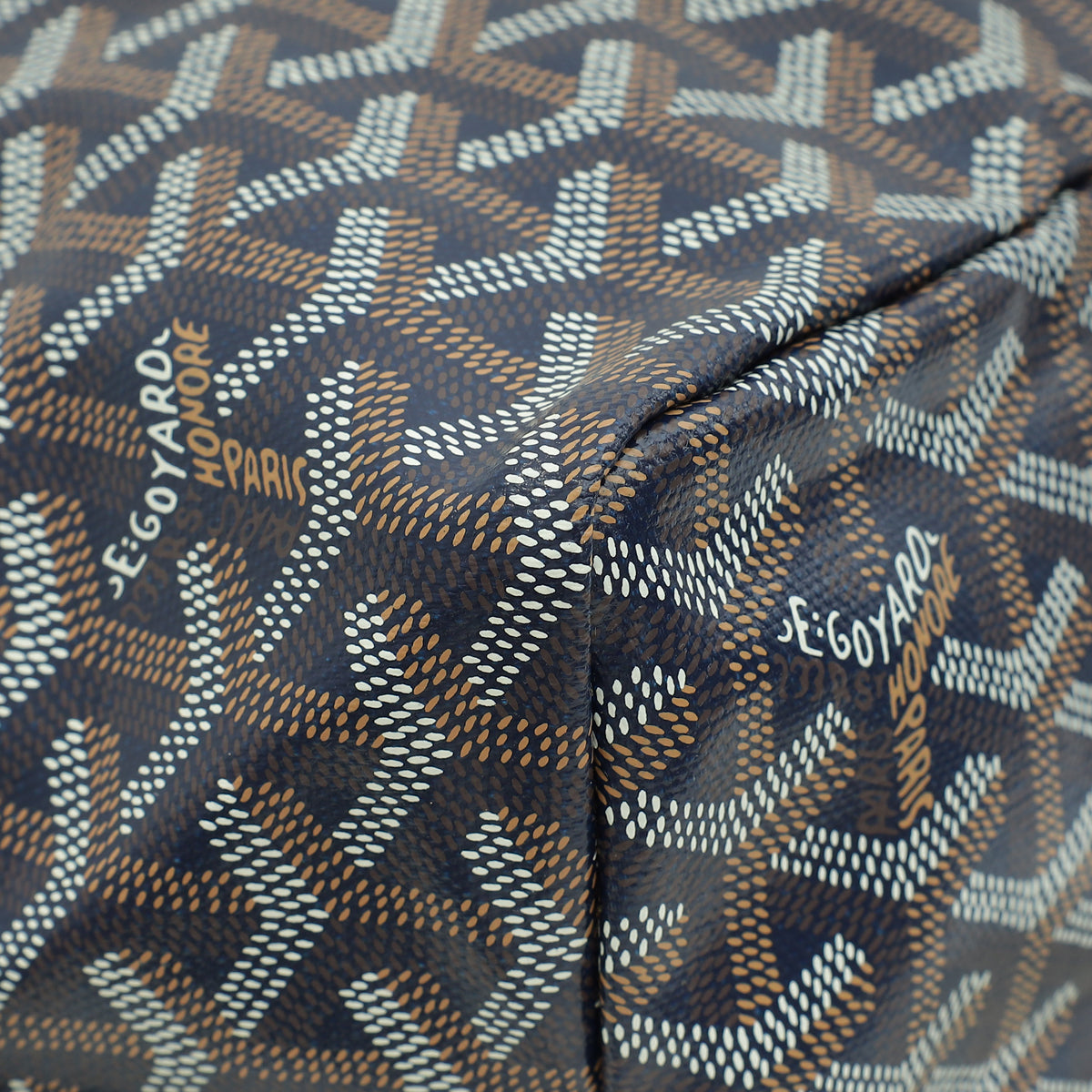 Goyard Navy Blue Goyardine Saint Louis PM Bag