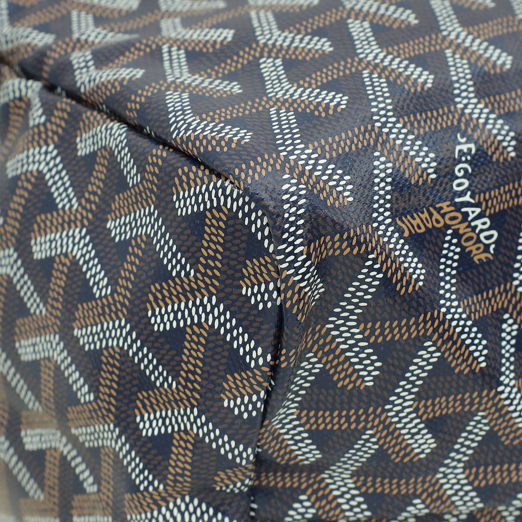 Goyard Navy Blue Goyardine Saint Louis PM Bag